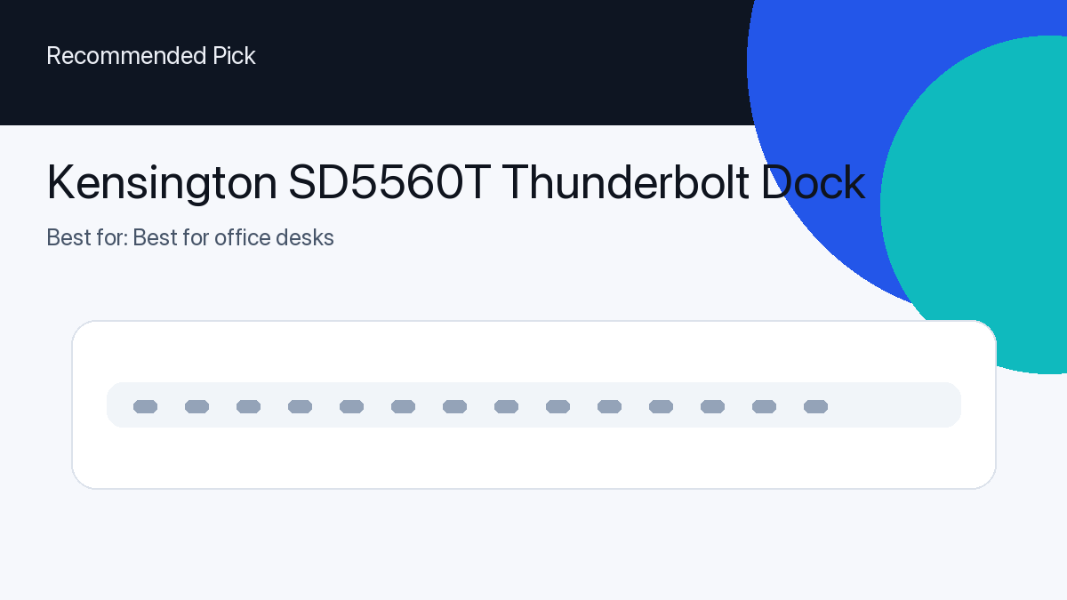 Kensington SD5560T Thunderbolt Dock