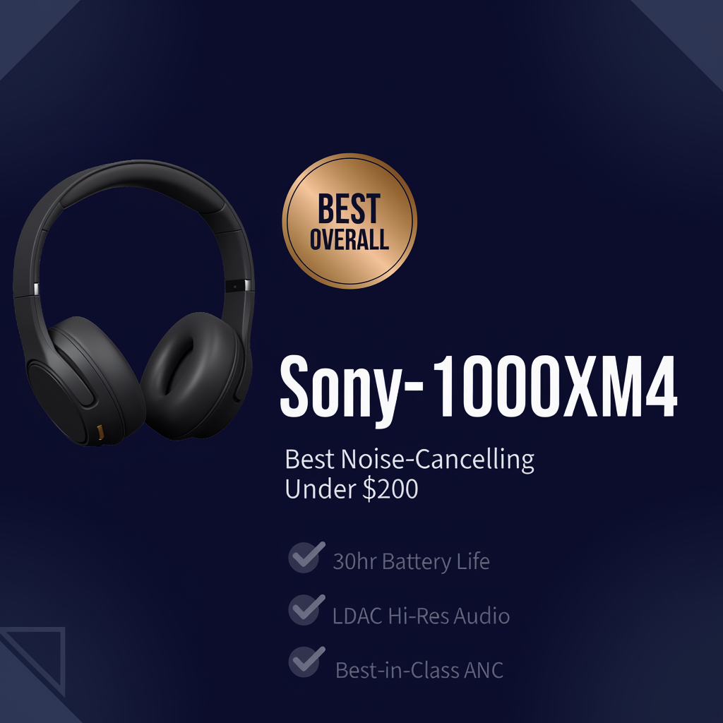 Sony WH-1000XM4 - Best Overall Noise-Cancelling Headphone Under $200