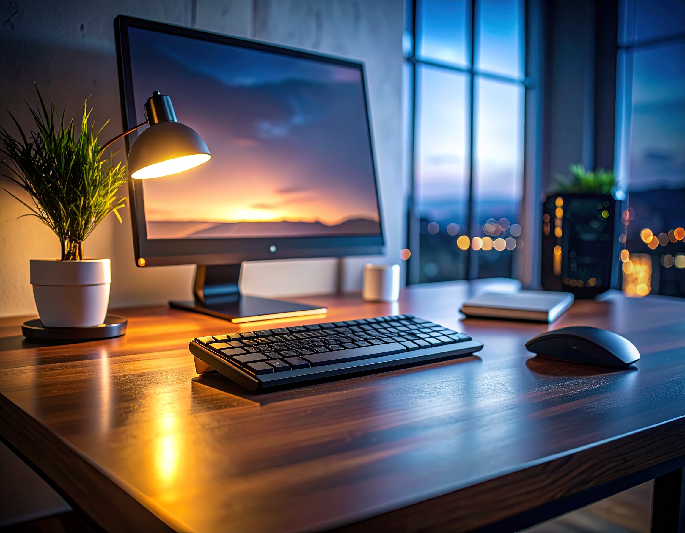 Mouse section night desk setup