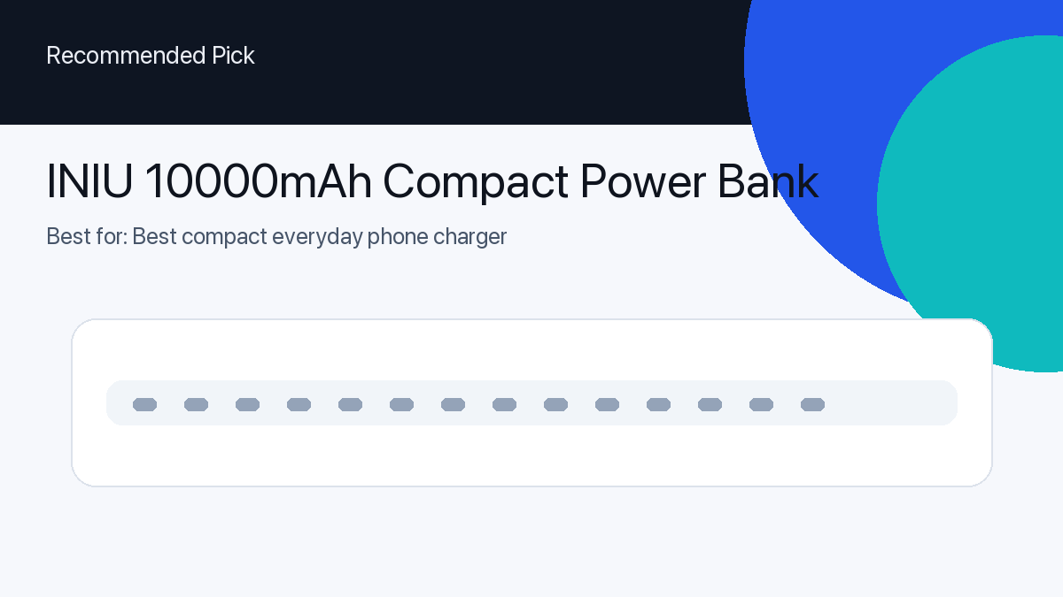 INIU 10000mAh Compact Power Bank