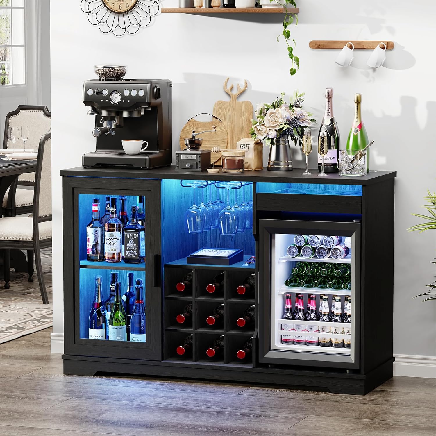 BROTTAR coffee bar cabinet with beverage fridge