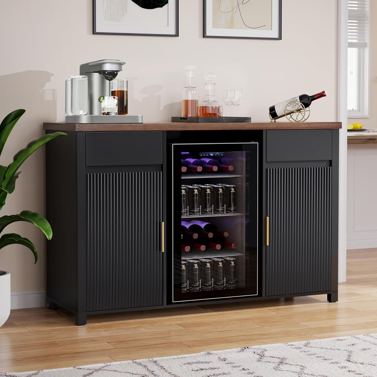 GDLF large coffee bar cabinet with beverage fridge
