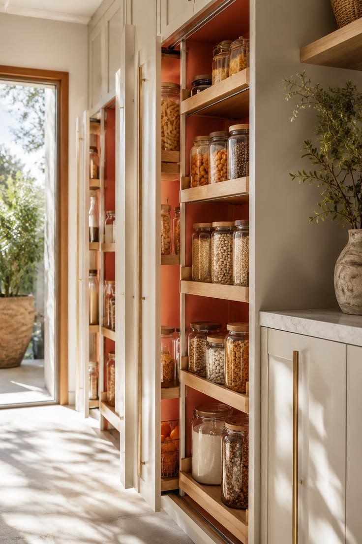 An Organization Solution for Small Kitchens: Glass Storage Jars with Bamboo Lids