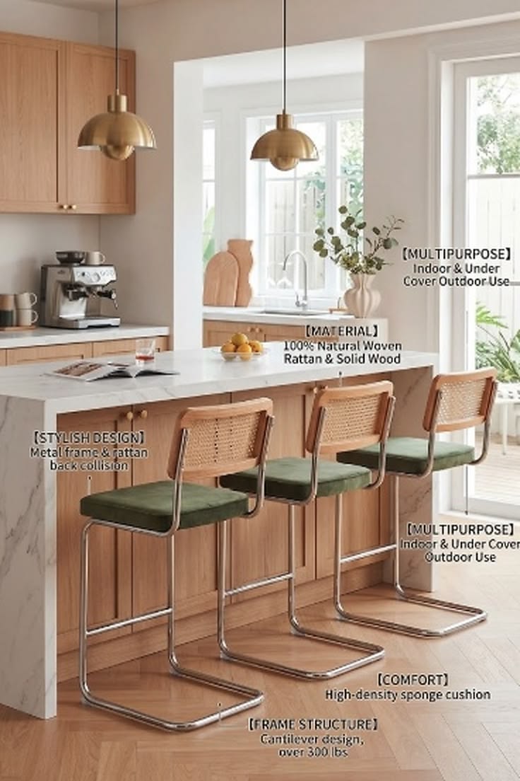 Prime Day Kitchen Island Upgrade: Rattan Bar Stools