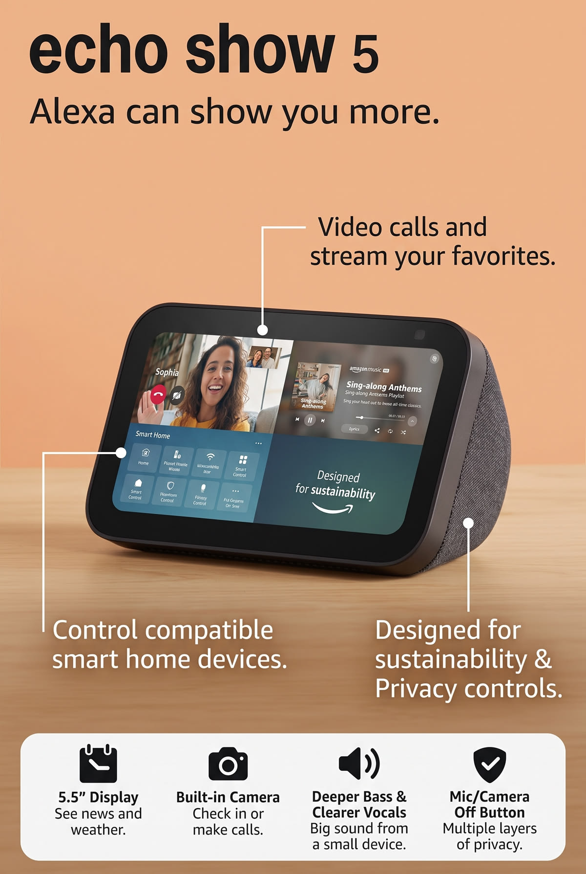 Echo Show 5 Smart Display for Everyday Smart Living